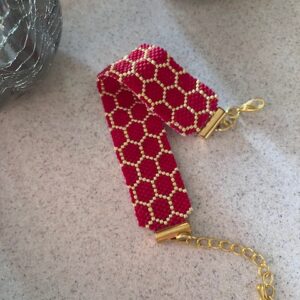 manchette rouge et doré