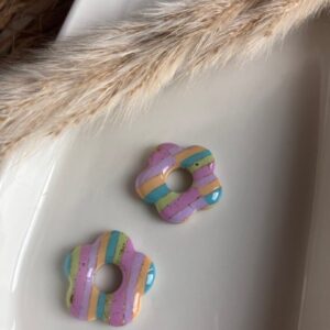 recharge petite fleur rayure pastel