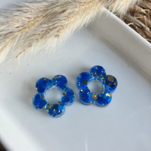 recharge petite fleur bleu et or