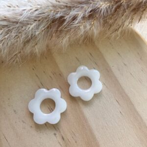 recharge mini fleur en résine blanche