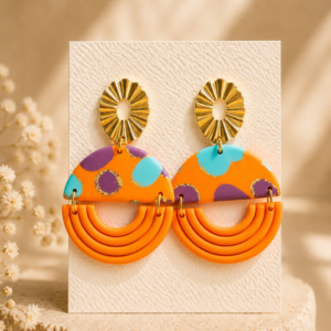 Boucle d 'oreille bulle orange